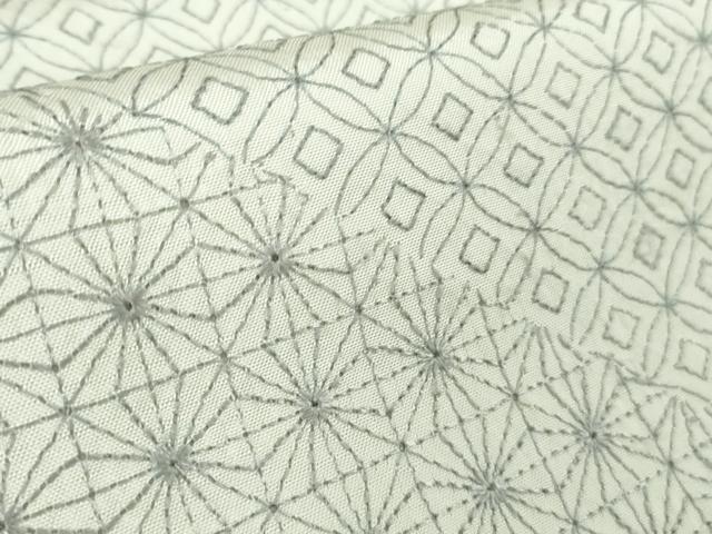 平和屋本店●極上　本場大島紬　白大島　訪問着　刺し子　総刺繍　名物裂　逸品　未使用　DZAB7421kh6