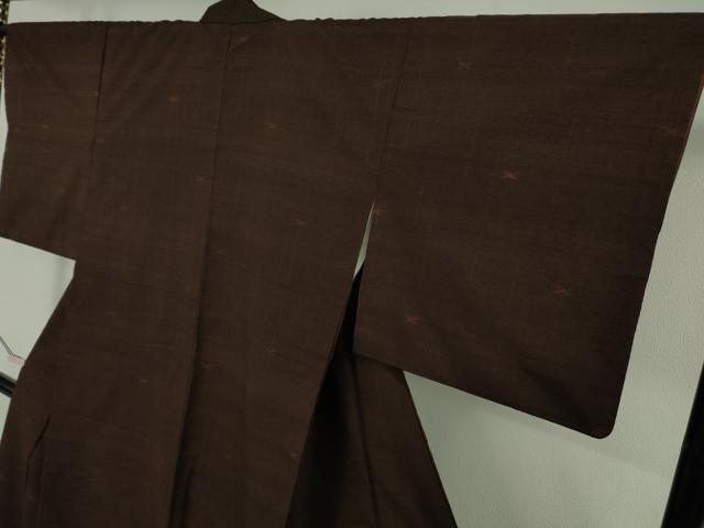 平和屋本店●極上　国指定重要無形文化財　本場久米島紬　手織　廣田紬謹製　反端付き　逸品　DZAB7425kh6