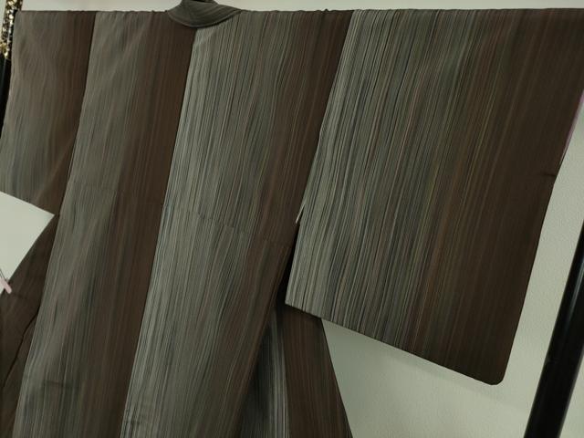 平和屋着物●極上　本塩沢　やまだ織　200色　貝瀬キク作　証紙付き　逸品　DZAB7426kh6