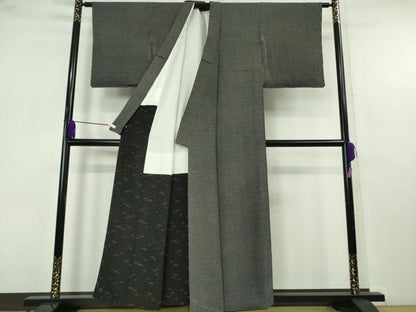 平和屋本店●極上　人間国宝　小宮康孝　江戸小紋　霰文　黒×白　三越扱い　逸品　未使用　DZAB7427kh6