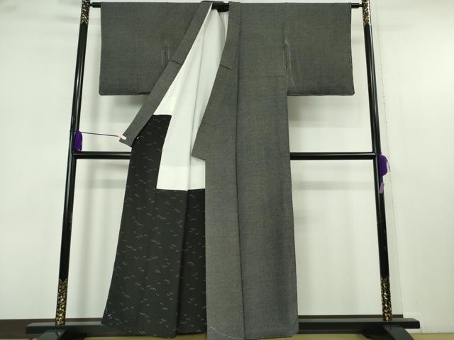 平和屋本店●極上　人間国宝　小宮康孝　江戸小紋　霰文　黒×白　三越扱い　逸品　未使用　DZAB7427kh6