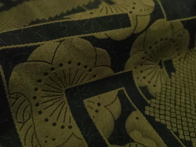 平和屋着物∞極上　長羽織　花源氏香　黒地　羽織紐付き　逸品　DZAB7430kh6