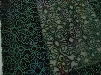 平和屋着物∞極上　道中着　オーガンジー　スリーシーズン 春夏秋　塵除け　ロング丈　刺繍　レース　飾花文　暈し染め　逸品　DZAB7431kh6