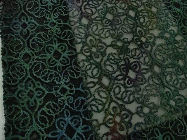 平和屋着物∞極上　道中着　オーガンジー　スリーシーズン 春夏秋　塵除け　ロング丈　刺繍　レース　飾花文　暈し染め　逸品　DZAB7431kh6
