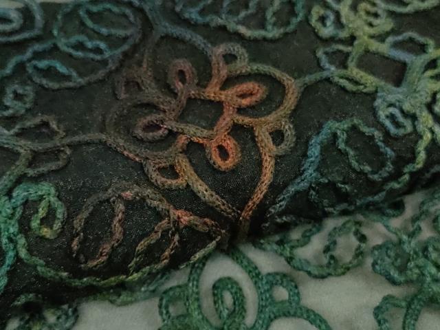 平和屋着物∞極上　道中着　オーガンジー　スリーシーズン 春夏秋　塵除け　ロング丈　刺繍　レース　飾花文　暈し染め　逸品　DZAB7431kh6