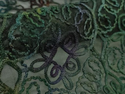 平和屋着物∞極上　道中着　オーガンジー　スリーシーズン 春夏秋　塵除け　ロング丈　刺繍　レース　飾花文　暈し染め　逸品　DZAB7431kh6