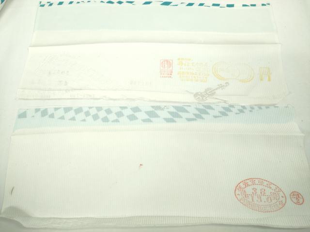 平和屋着物▽極上　小紋　単衣　変わり市松　楽器地紋　ピアノ　バイオリン　銀糸　反端付き　逸品　未使用　DZAB7432kh6