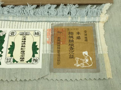平和屋本店●極上　本場結城紬　重要無形文化財　奥順謹製　色無地　柳鼠色　証紙・鑑定証付き　逸品　DZAB7436kh6