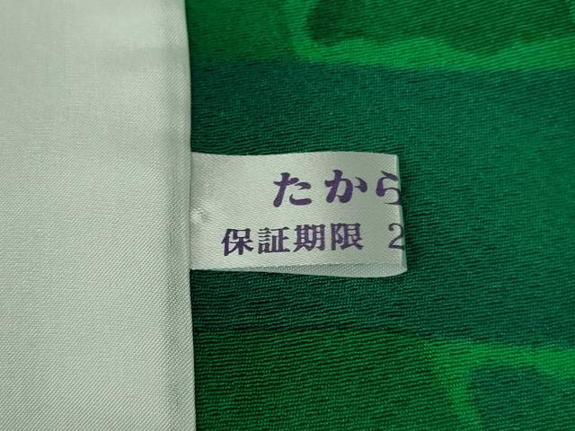 平和屋本店▽極上　前田仁仙　仁仙更紗　小紋　単衣　仁仙花布　鬼しぼ縮緬　反端付き　逸品　DZAB7438kh6