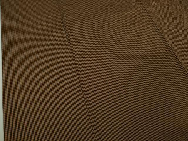 平和屋着物●極上　紅花紬　米沢　新田　微塵格子　紅花草木　さが美扱い　証紙付き　逸品　DZAB7440kh6