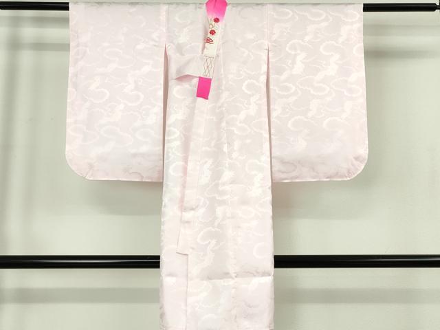 平和屋本店[]希少　京加賀友禅　百貫石峰 　七五三　女の子　3歳　祝着・襦袢(袷)セット　鴛鴦花文　臙脂色地　逸品　DZAB7444kh6