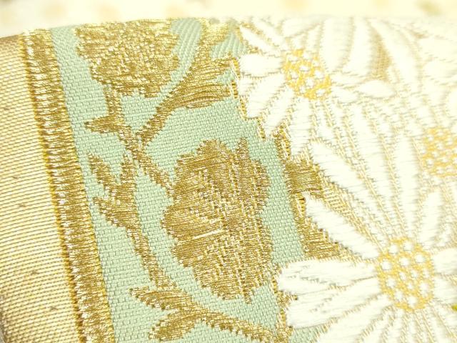 平和屋本店●極上　山口美術織物　皇室　伊勢神宮御用　西陣織　六通柄袋帯　唐織　献上春菊紋　金糸　逸品　DZAB7451kh6
