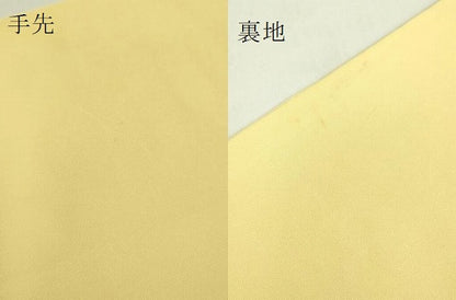 平和屋着物●極上　塩瀬　九寸開き名古屋帯　枝垂れ桜　金彩　淡黄色地　逸品　DZAB7456kh6
