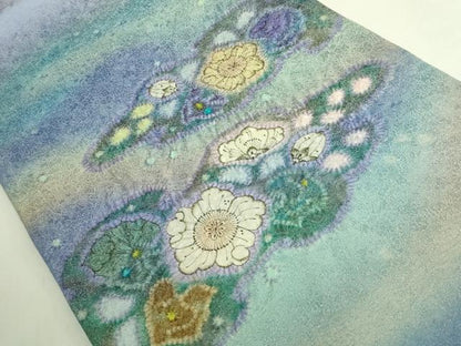 平和屋本店●極上　久保田一竹　幻の辻が花　太鼓柄袋帯　金通し地　逸品　DZAB7459kh6