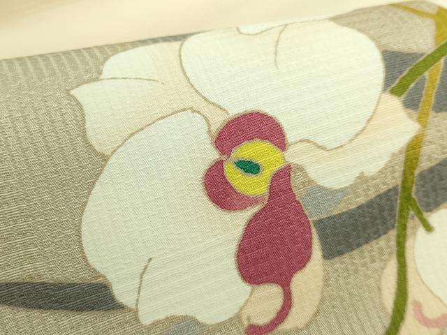 平和屋本店●極上　京友禅　才勝精秀　九寸名古屋帯　胡蝶蘭　逸品　DZAB7463kh6
