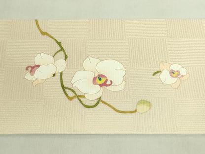 平和屋本店●極上　京友禅　才勝精秀　九寸名古屋帯　胡蝶蘭　逸品　DZAB7463kh6
