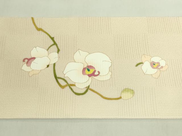 平和屋本店●極上　京友禅　才勝精秀　九寸名古屋帯　胡蝶蘭　逸品　DZAB7463kh6