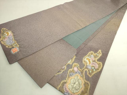 平和屋本店●極上　初代　久保田一竹　幻の辻が花　太鼓柄袋帯　金通し地　逸品　DZAB7469kh6