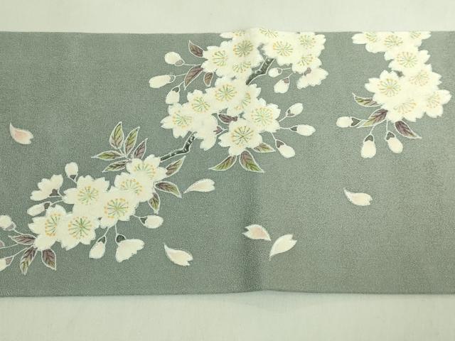 平和屋着物●極上　東京手描友禅　田邊慶昇　九寸名古屋帯　手描き　枝桜　逸品　DZAB7471kh6