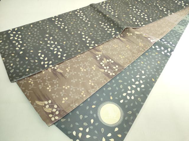平和屋着物●極上　洛楽人工房　両面　太鼓柄袋帯　兎　舞桜　満月　三日月　金糸　逸品　DZAB7476kh6