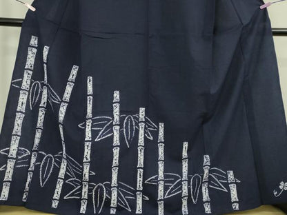 平和屋着物∴極上　夏物　浴衣　有松鳴海絞り　笹竹　綿　逸品　DZAB7492kh6