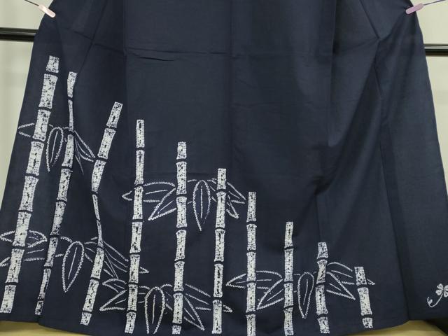 平和屋着物∴極上　夏物　浴衣　有松鳴海絞り　笹竹　綿　逸品　DZAB7492kh6