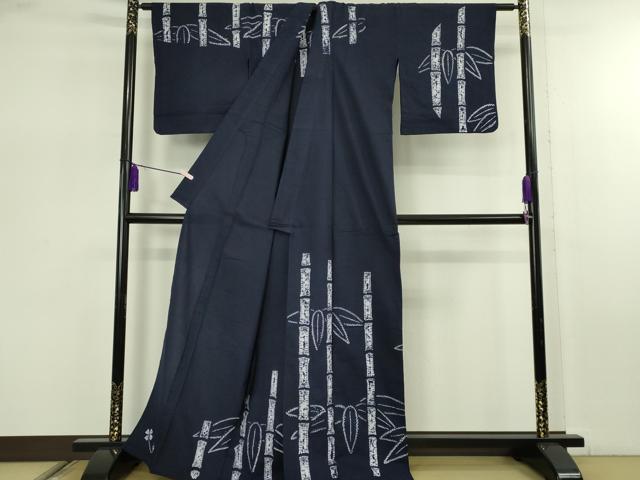 平和屋着物∴極上　夏物　浴衣　有松鳴海絞り　笹竹　綿　逸品　DZAB7492kh6