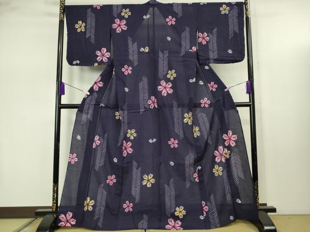 平和屋着物∴極上　夏物　浴衣　有松鳴海絞り　舞花文　綿　逸品　未使用　DZAB7504kh6