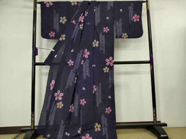 平和屋着物∴極上　夏物　浴衣　有松鳴海絞り　舞花文　綿　逸品　未使用　DZAB7504kh6