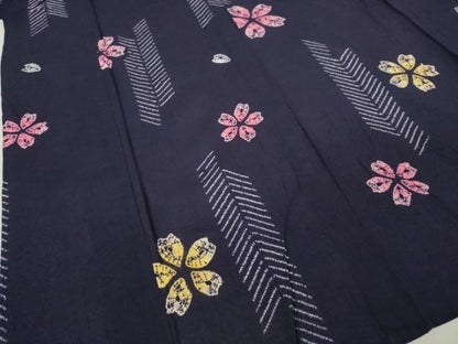 平和屋着物∴極上　夏物　浴衣　有松鳴海絞り　舞花文　綿　逸品　未使用　DZAB7504kh6