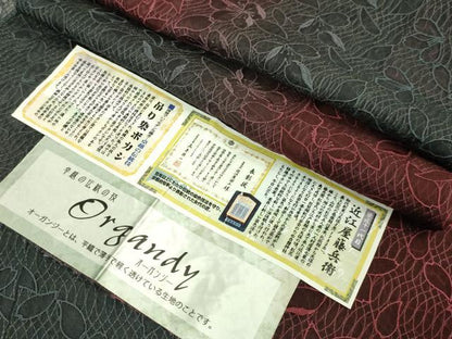 平和屋着物∞極上 近江屋藤兵衛 道中着 オーガンジー スリーシーズン 春夏秋 塵除け ロング丈 吊り染ボカシ 舞桜 証紙付 逸品 DZAB7519kh6