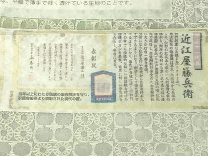 平和屋本店∞極上　近江屋藤兵衛　長羽織　オーガンジー　スリーシーズン　春夏秋　塵除け　吊り染ボカシ　市松 証紙付き 逸品 DZAB7520kh6