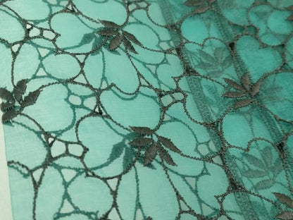 平和屋本店∞極上　道中着　オーガンジー　スリーシーズン　春夏秋　塵除け　ロング丈　刺繍　花尽くし　逸品　DZAB7529kh6
