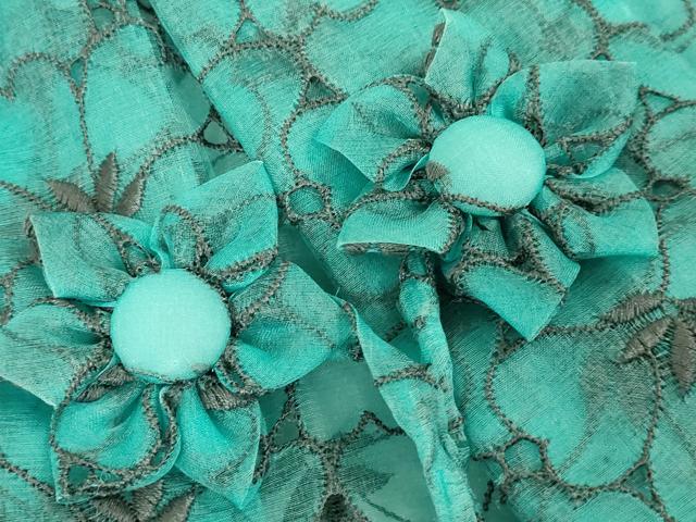 平和屋本店∞極上　道中着　オーガンジー　スリーシーズン　春夏秋　塵除け　ロング丈　刺繍　花尽くし　逸品　DZAB7529kh6