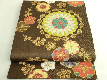 平和屋本店●極上　洛風林　工芸帯地　太鼓柄袋帯　唐草文　金糸　逸品　DZAB7541kh6