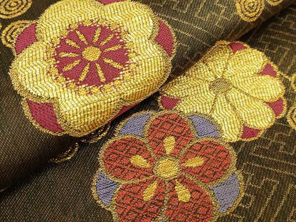 平和屋本店●極上　洛風林　工芸帯地　太鼓柄袋帯　唐草文　金糸　逸品　DZAB7541kh6