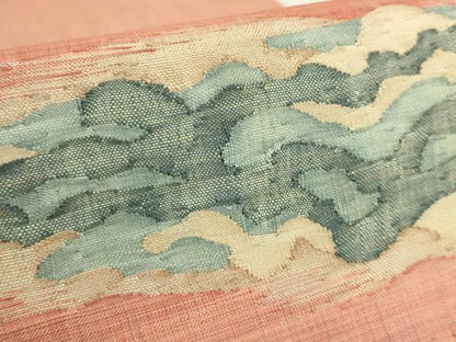 平和屋本店●極上　手織綴れ　山鹿清華　太鼓柄袋帯　トビウオ　金糸　逸品　DZAB7545kh6