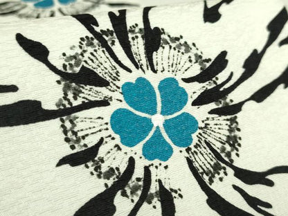 平和屋着物●極上　東京友禅　菅有鬼一　六通柄袋帯　草花文　白地　逸品　DZAB7546kh6