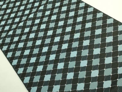平和屋着物●極上　本場筑前博多織　八寸名古屋帯　網目文　黒地　逸品　DZAB7555kh6