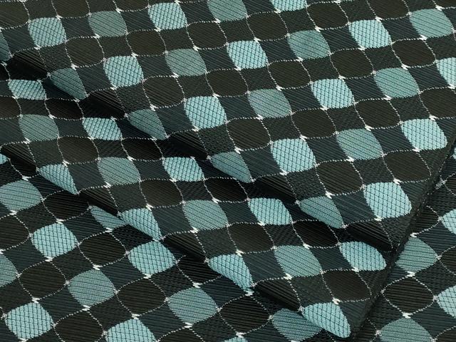 平和屋着物●極上　本場筑前博多織　八寸名古屋帯　網目文　黒地　逸品　DZAB7555kh6