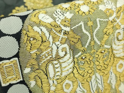 平和屋本店●極上　皇室・伊勢神宮御用　御御帯　山口美術織物　山口弘躬　太鼓柄袋帯　唐織　連珠華文　金銀糸　逸品　DZAB7558kh6