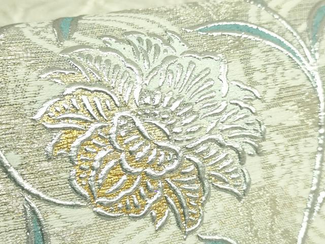 平和屋本店●極上　 金彩友禅　卓越技能者・名工・和田光正　太鼓柄袋帯　更紗花唐草　金銀彩　逸品　DZAB7559kh6