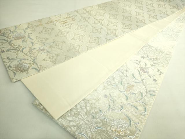 平和屋本店●極上　 金彩友禅　卓越技能者・名工・和田光正　太鼓柄袋帯　更紗花唐草　金銀彩　逸品　DZAB7559kh6