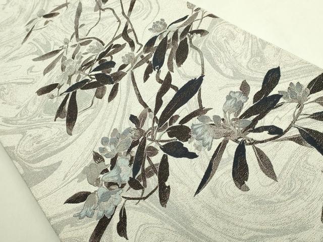 平和屋本店●極上　西陣　とみや織物謹製　とみや帯　太鼓柄袋帯　唐織　点描織　墨彩悠々　証紙・反端付き　逸品　DZAB7564kh6