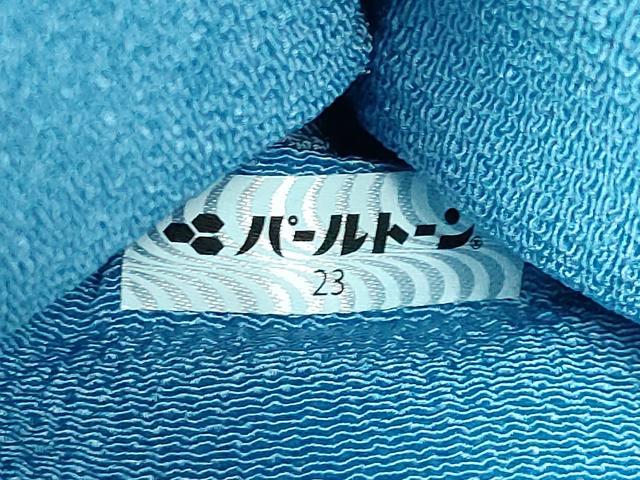 平和屋本店●最高級　城間栄順　本場琉球紅型　九寸名古屋帯　藍型　花丸文　鬼しぼ縮緬　松岡姫　伊と幸　反端付き　逸品　DZAB7567kh6