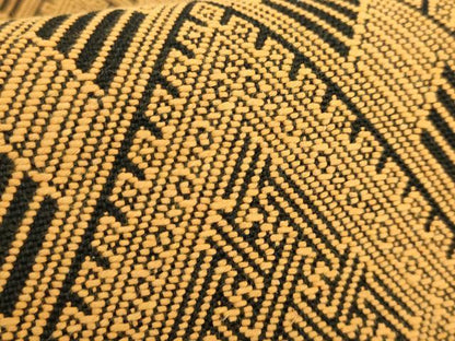 平和屋本店●極上　八寸名古屋帯　こぎん刺し　菱　黒地　逸品　DZAB7578kh6