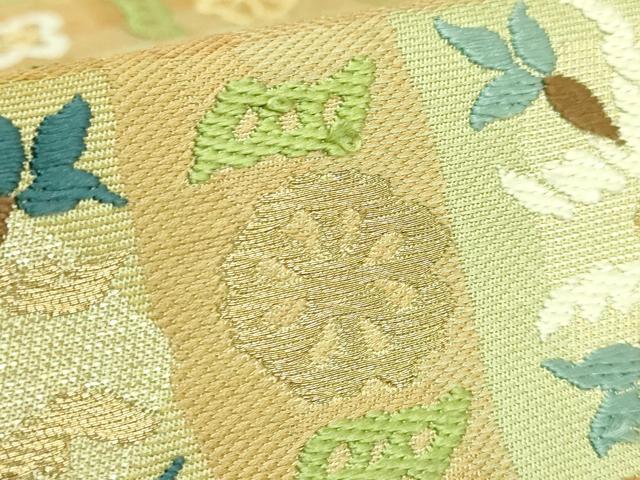 平和屋着物●極上　西陣　川島織物　六通柄　本袋帯　唐織　格子花文　金糸　逸品　DZAB7581kh6