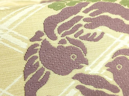 平和屋本店●極上　俵屋　人間国宝　喜多川平朗  有職織物　六通柄袋帯　唐織　花鳥丸文　逸品　DZAB7591kh6