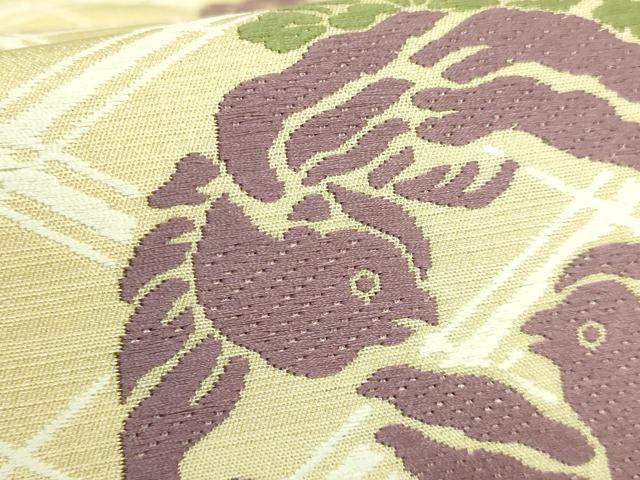 平和屋本店●極上　俵屋　人間国宝　喜多川平朗  有職織物　六通柄袋帯　唐織　花鳥丸文　逸品　DZAB7591kh6