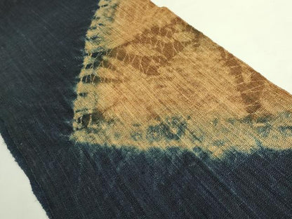 平和屋本店＊超希少　夏物　日本最古の自然布　藤布　藍　八寸名古屋帯　手織り　自由が丘 扇屋　たとう紙付き　逸品　未使用　DZAB7600kh6